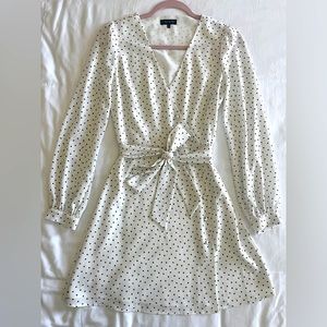 Long sleeve Poka Dot v-neck dress